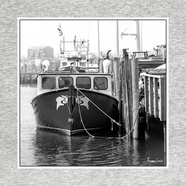 Fishing Boat  Docked in the Fog at Hall's Harbour by kenmo